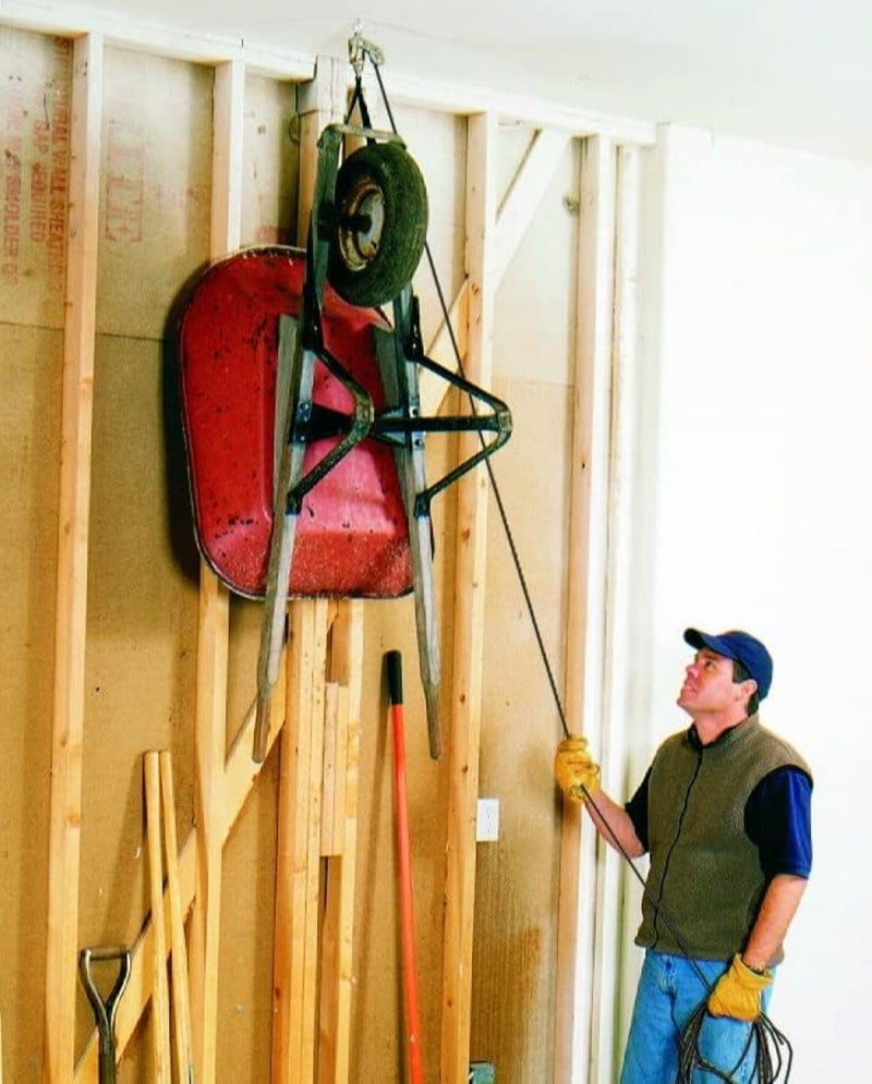 HARKEN Garage Storage Ceiling Hoist - 1 Point System with 2:1 Mechanical Advantage for Easy Lifting of Bikes, Ladders, and Tools - Image 2